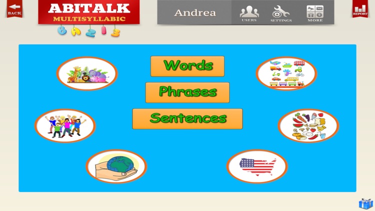 Multisyllabic with words, phrases and sentences for speech therapy and special need education