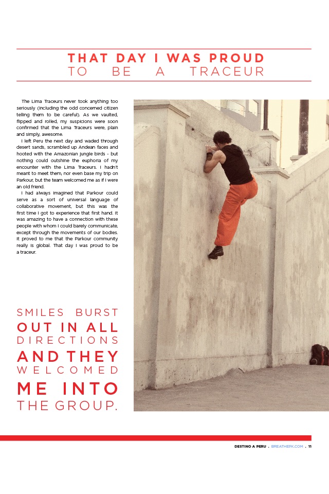 Breathe Parkour Magazine about world’s fastest growing extreme sport screenshot 3