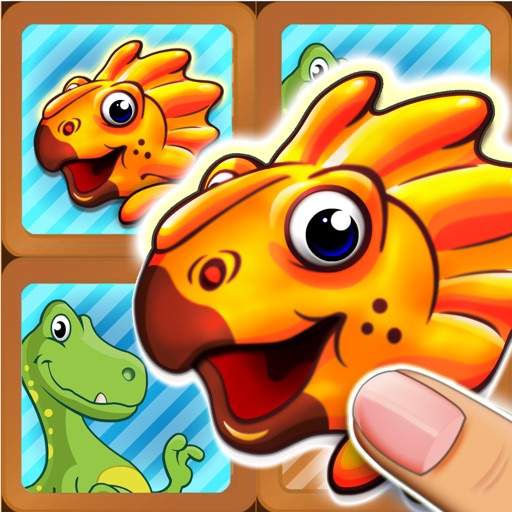 Jurassic dinosaur world pairs puzzle for toddlers and kids iOS App