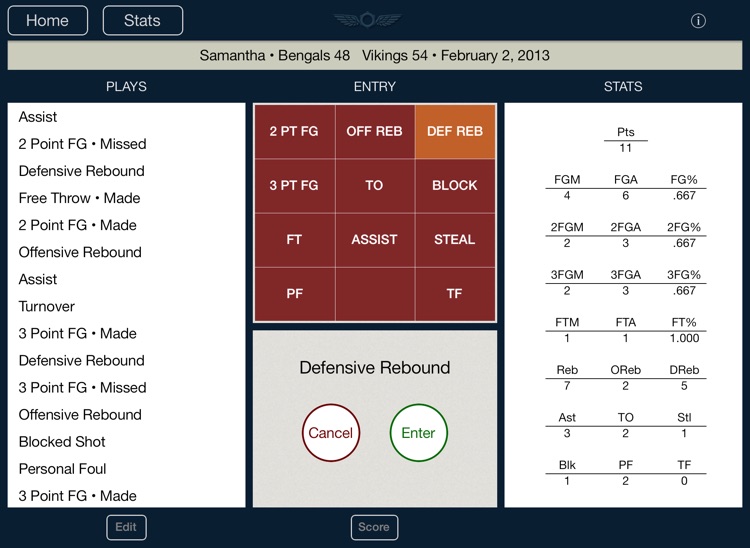 Stat Tap Basketball HD