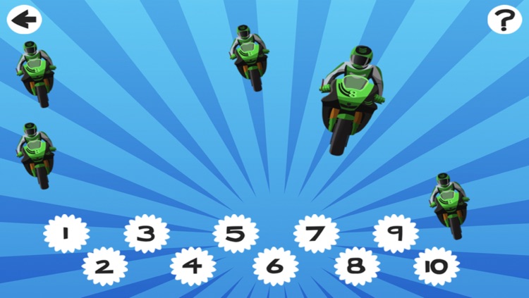 A Motorcycle Counting Game for Children: learn to count 1 - 10 screenshot-3