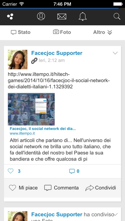 Facecjoc - Social network Italiano dei dialetti screenshot-4