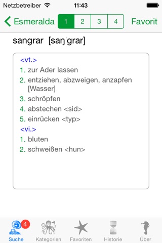 Esmeralda - Spanish German dictionary screenshot 3