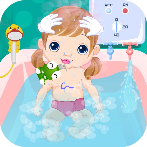 Baby Bath Time Caring Icon