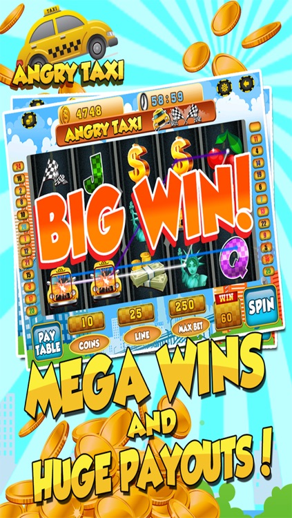 Angry Taxi Slots - New York City Dash Casino Slot Machine Game Free