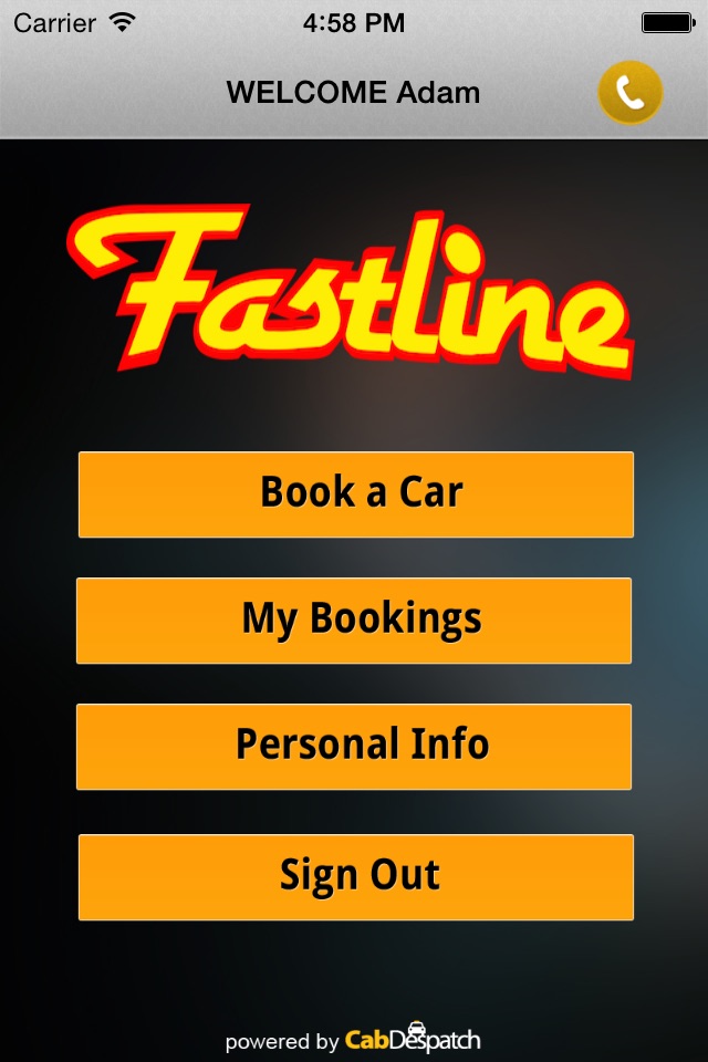 Fastline Taxi Booker screenshot 2