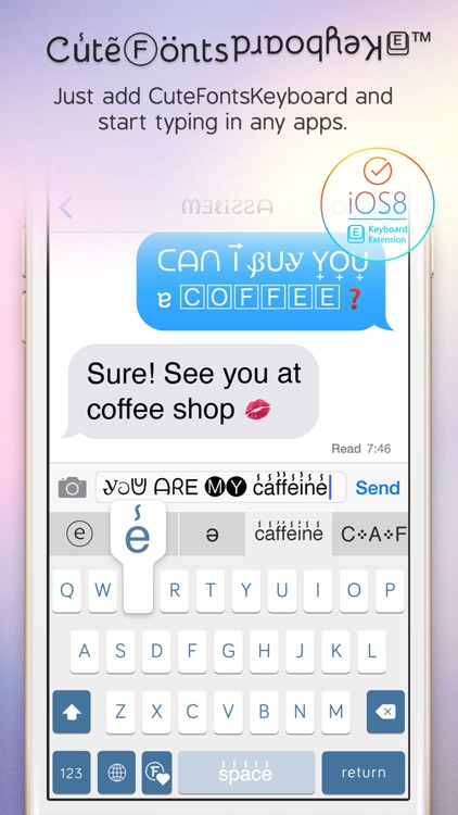 Cute Fonts Keyboard Extension - Type with Cool & Awesome Fonts Keyboard Changer for iOS 8 screenshot-0