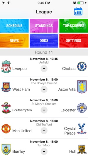 League 2014 2015 - Live Football Score, Fixtures and Results(圖2)-速報App