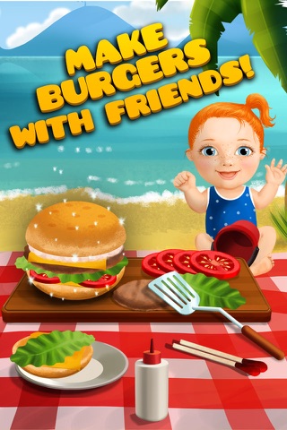 Sweet Baby Girl Beach Picnic – Kids Grill Burger Party, Dress Up and Decoration Game screenshot 2