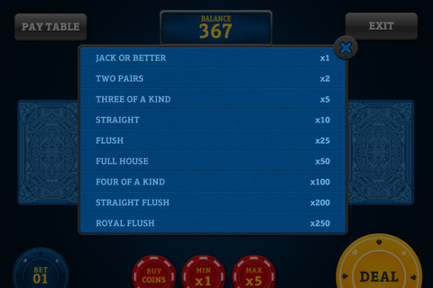 Royal Video Poker - All American, Jacks or Better, & Bonus Flush screenshot 2