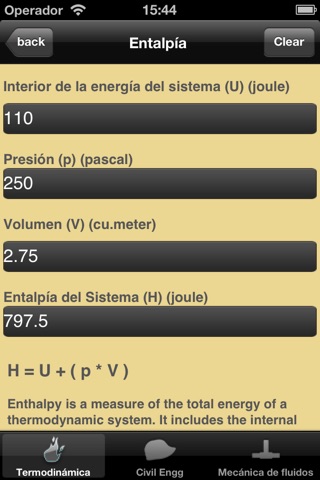 Thermodynamics Calculator lite screenshot 2