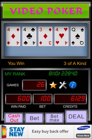 Casino VideoPoker screenshot 2