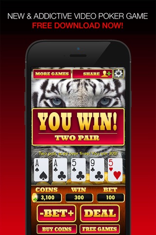Animal Kingdom VIDEO POKER - Play Jacks or Better Game at Atlantic City Casino with Real Las Vegas Gambling Odds for FREE ! screenshot 2