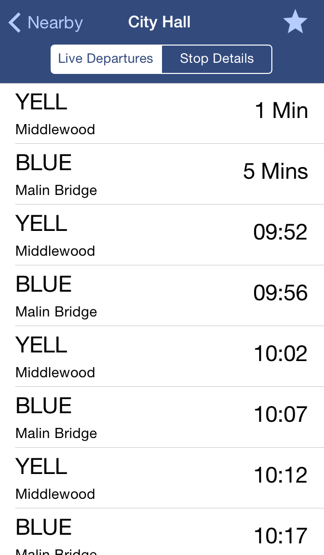 Transported - Bus  Tram Times