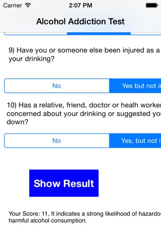 Alcohol Addiction Test screenshot 3