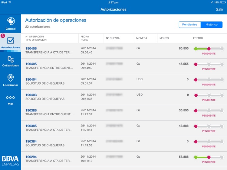 BBVA Empresas | Paraguay para iPad screenshot-3