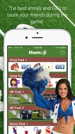 Game screenshot Themoji - Football Emoji GIF & Fantasy Football with College Sports Keyboard mod apk
