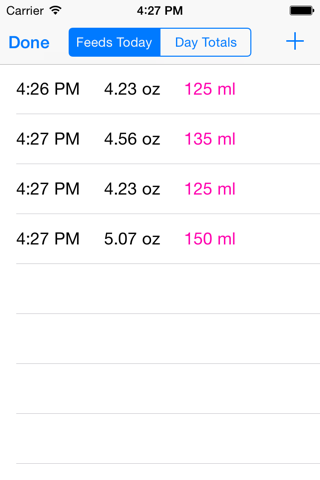 BabyFeed - A NICU Parent's Daily Feed Tallying App For Preemies screenshot 2