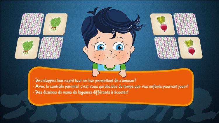 Learn French with Little Genius - Matching Game - Vegetables