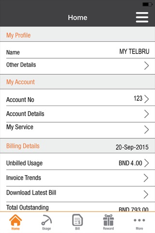 My TelBru screenshot 2