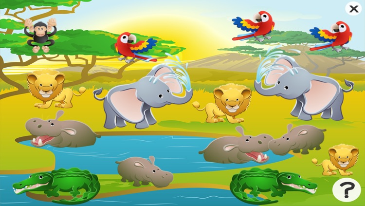 Animals of the safari game for children: Learn for kindergarten, preschool or nursery school!