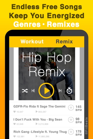 Fit Beats – Workout Exercise Playlists Songs with Rhythm BPM (Beat Per Minute) for SoundCloud screenshot 3