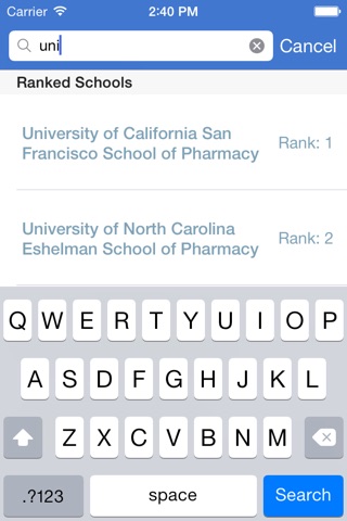 PharmSchoolSearch screenshot 3