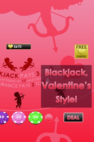 Valentine's Day Blackjack screenshot 2