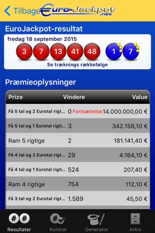 Eurojackpot screenshot 3