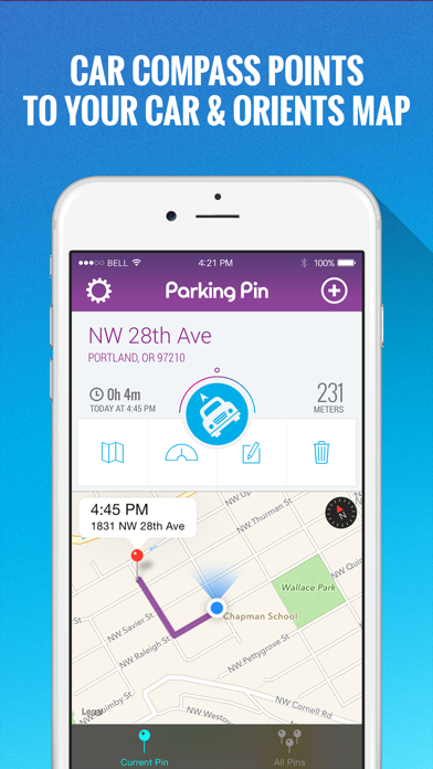 Parking Pin - Automatic GPS Parking Spot Tracker with Map & Meter Screenshot 2