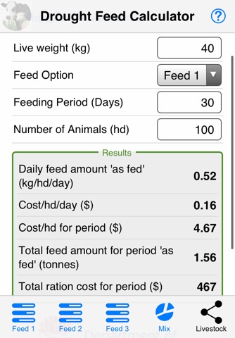 Drought Feed Calculator screenshot 3