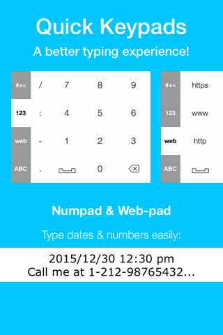 Typeable - Quick Keypads, Stylish Fonts, Emoji Arts, Color Keys, Custom Keyboard for iOS 8 screenshot 2