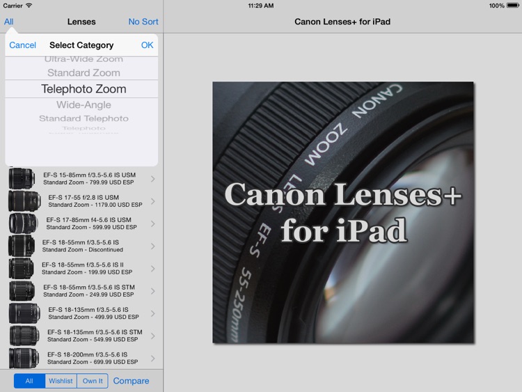 Canon Lenses+ screenshot-0