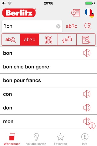 German - French Berlitz Mini Talking Dictionary screenshot 4