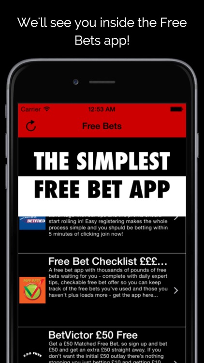 Free Bets , Free Bets , Free Bets - The Straightforward Free Bet App screenshot-3