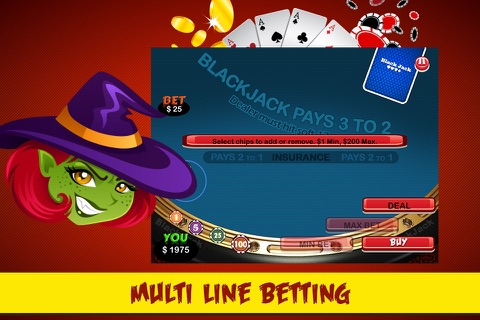 Halloween 21 Blackjack FREE - Card Game Hearts screenshot 2