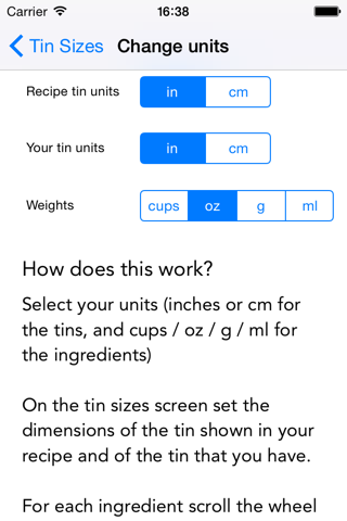 Cake Tin Calculator: Convert recipes for different tin sizes screenshot 2