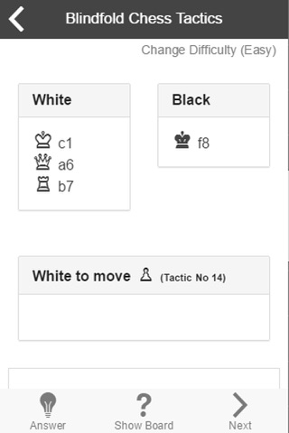 Blindfold Chess Tactics FREE screenshot 2