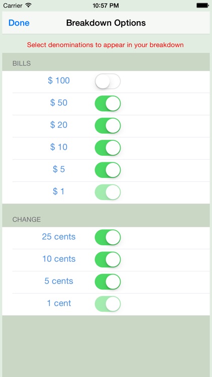Cash Breakdown