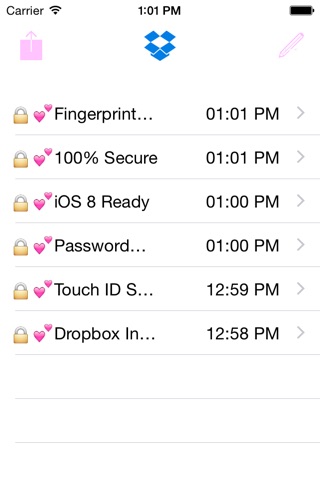 Touch Secure Notepad - Pink Edition screenshot 2