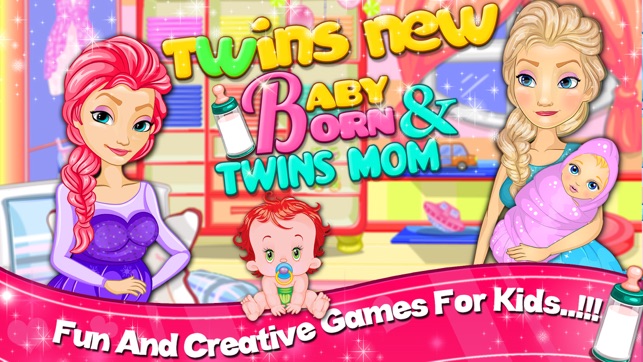 Twins New Baby Born and Twins Mom