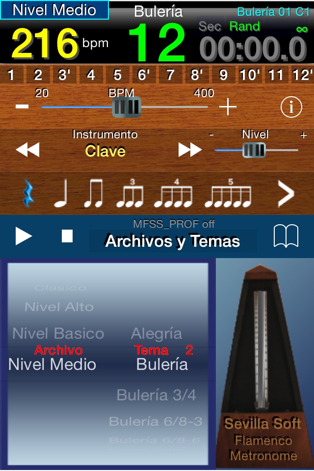 Metrónomo Flamenco Sevilla Soft screenshot 2