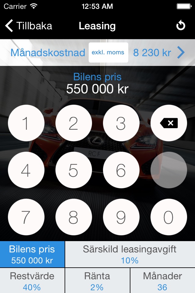 Lexus Calculator screenshot 2