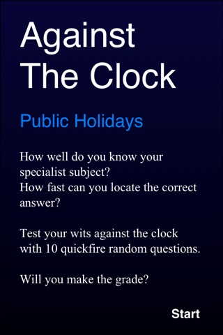 Against The Clock - Public Holidays screenshot 2