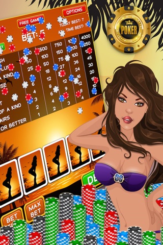 Caribbean Beach Video Poker FREE - The Lucky Vegas Style Casino Card Game screenshot 2