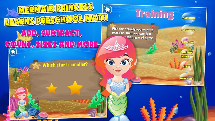 Mermaid Princess Preschool Adventure: Basic Addition, Subtraction, Missing Number and More Math Adventures