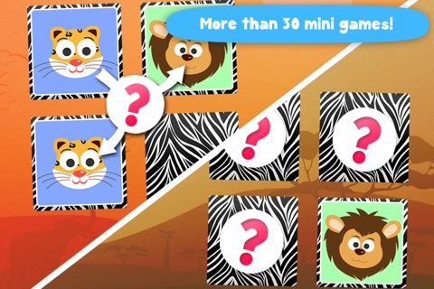Wildlife Safari Cartoon Memo Puzzle Pro screenshot 2