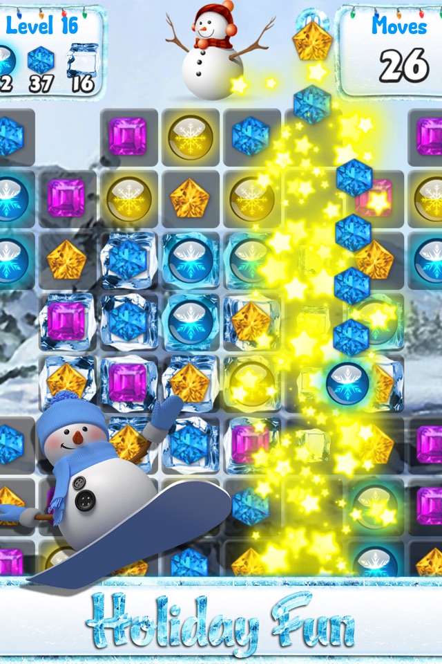 Snowman Games and Christmas Puzzles - Match snow and frozen jewel for this holiday countdown screenshot 2