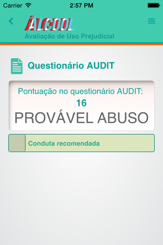 Álcool - Avaliação do Uso Prejudicial - TelessaúdeRS screenshot 3