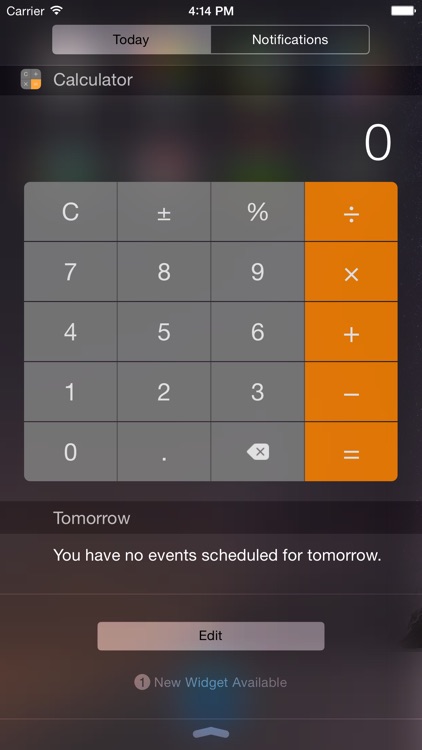 Calculator Widget for Notification Center
